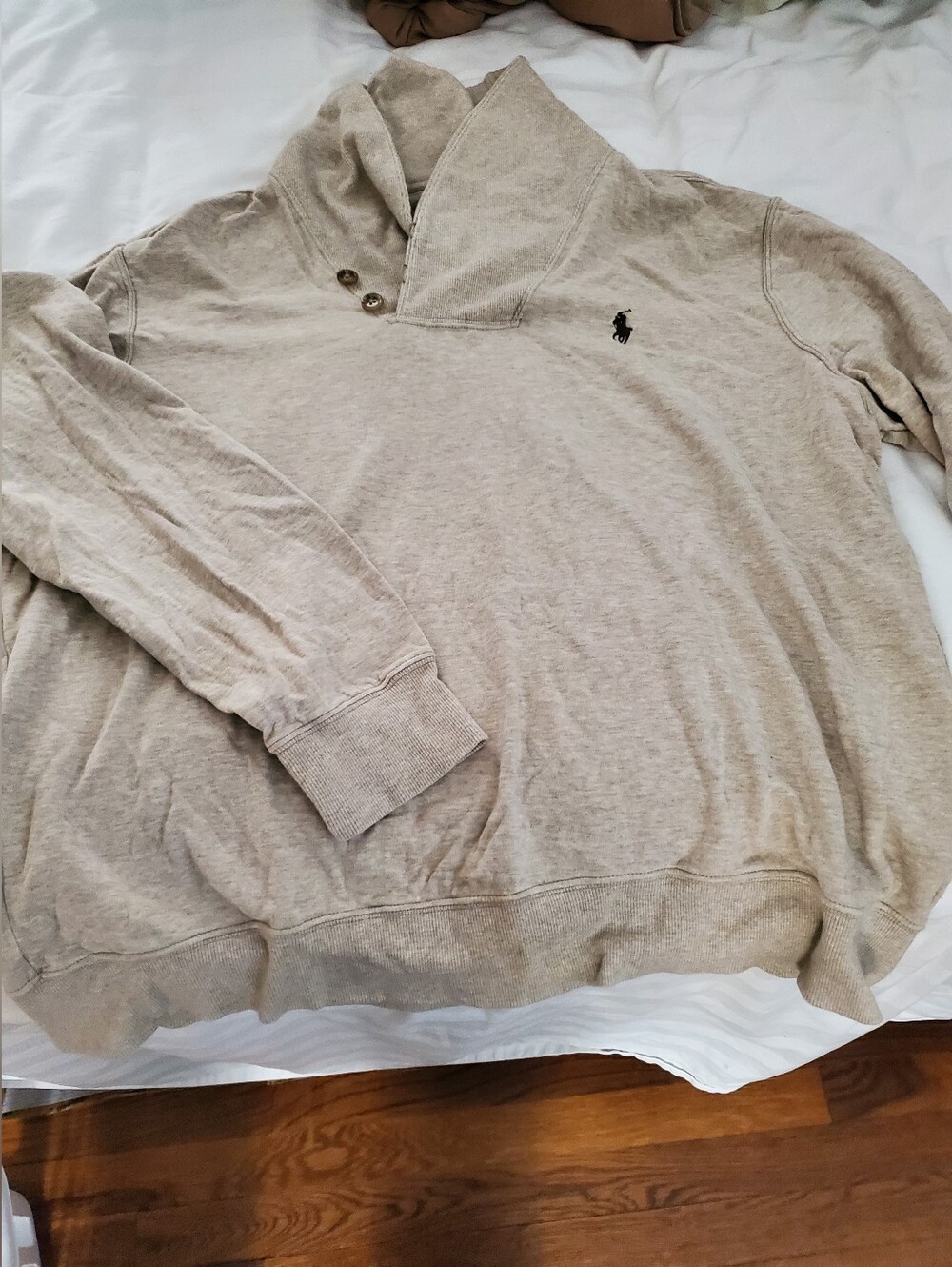 Polo by Ralph Lauren Beige Shawl Collar Pullover Sweater